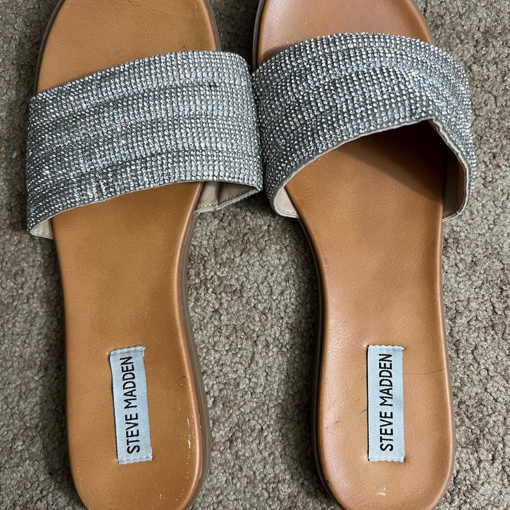 Steve Madden rhinestone slip ons